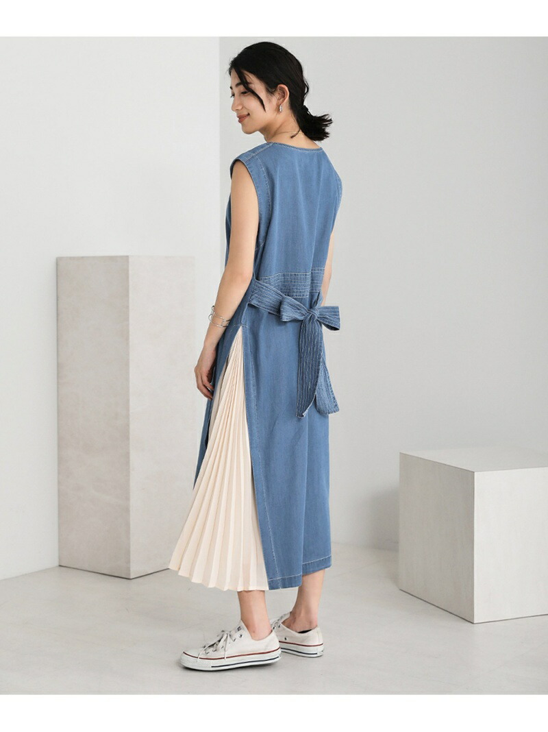 デニムプリーツop Bou Jeloud ブージュルード ワンピース ノースリーブワンピース 送料無料 Rakuten Fashion Rvcconst Com