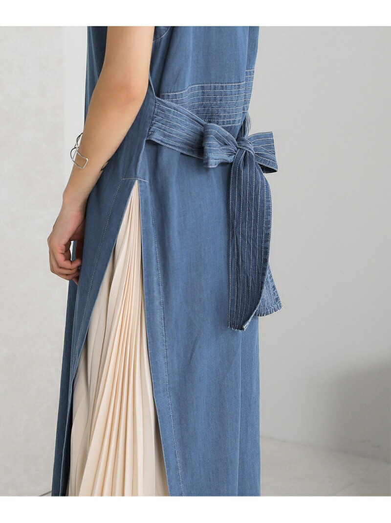 デニムプリーツop Bou Jeloud ブージュルード ワンピース ノースリーブワンピース 送料無料 Rakuten Fashion Rvcconst Com