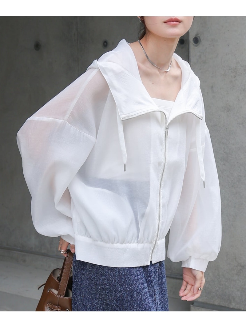 【SALE／10%OFF】【ロングシーズン着用可! リバイバルアイテム】フード付きシアーパーカー Bab バブ / ブージュルード トップス パーカー・フーディー ブラック グレー ホワイト【RBA_E】【送料無料】[ Fashion]