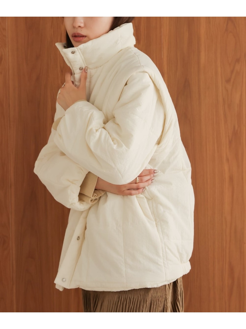 【SALE／30%OFF】袖取りはらい2WAYミドルキルティングジャケット Bab バブ / ブージュルード ジャケット・アウター ダウンジャケット・ダウンベスト 黒いこと 白いこと ベージュ【RBA_E】【貨物輸送無料】[ Fashion]