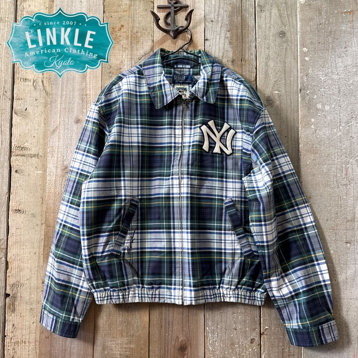 Polo Ralph Lauren(ポロ ラルフローレン)【MLB Yankees】オックスフォード ジャケット【 ヤンキース コラボ ベースボール アウター スウィングトップ 】｜リンクル京都