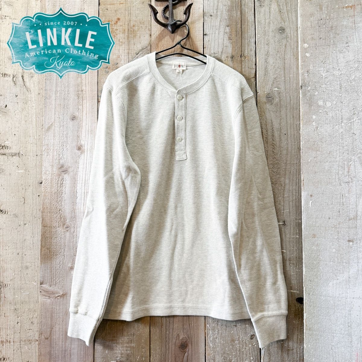 J.crew(ジェイクルー)\u003cBR\u003e長袖 リブニット ヘンリー ティーシャツ\u003cBR\u003e【メンズ  ロンT 】
