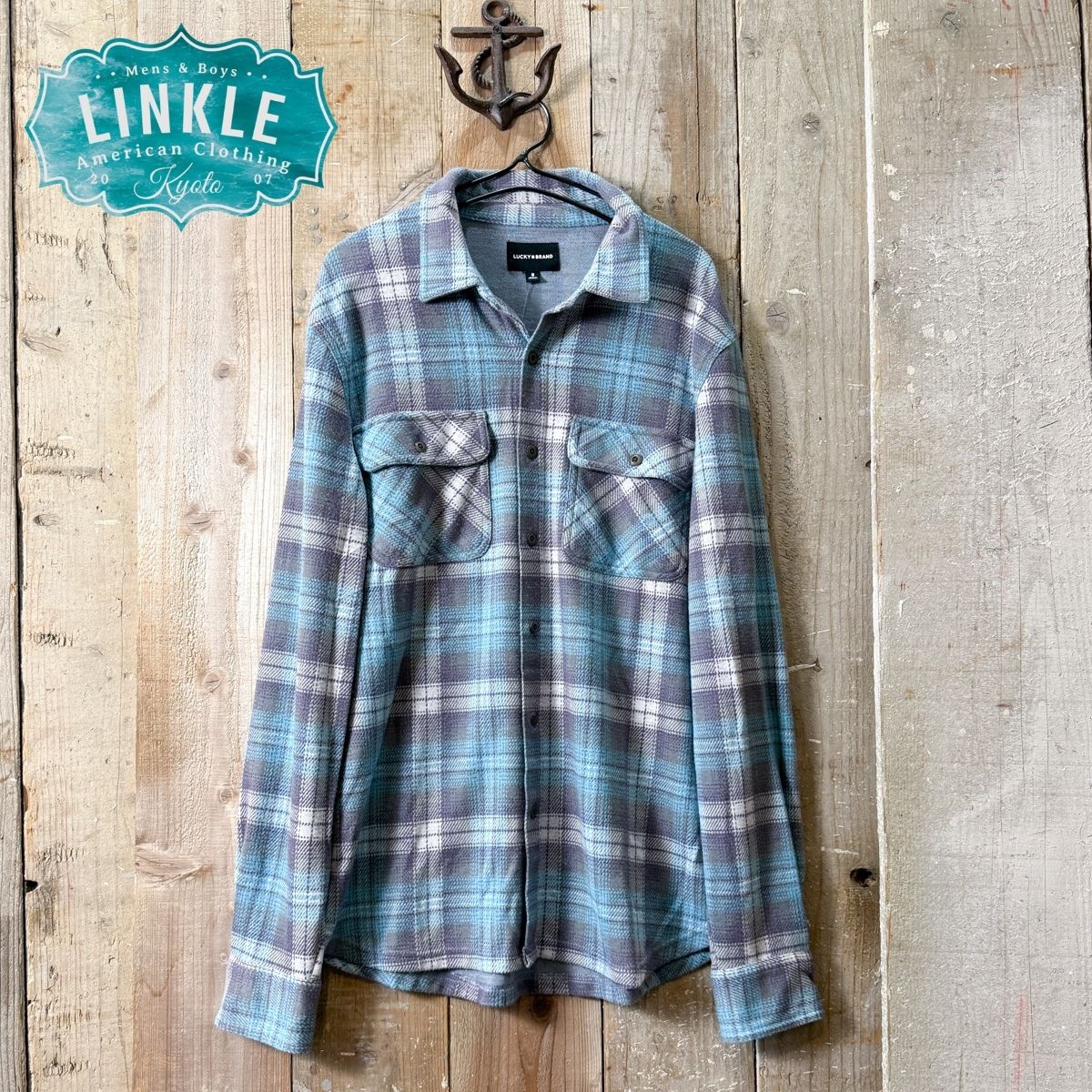 Lucky Brand(ラッキーブランド)ジャージー オンブレ シャツ【メンズ ワーク シャドーチェック ネルシャツ 】|リンクル京都