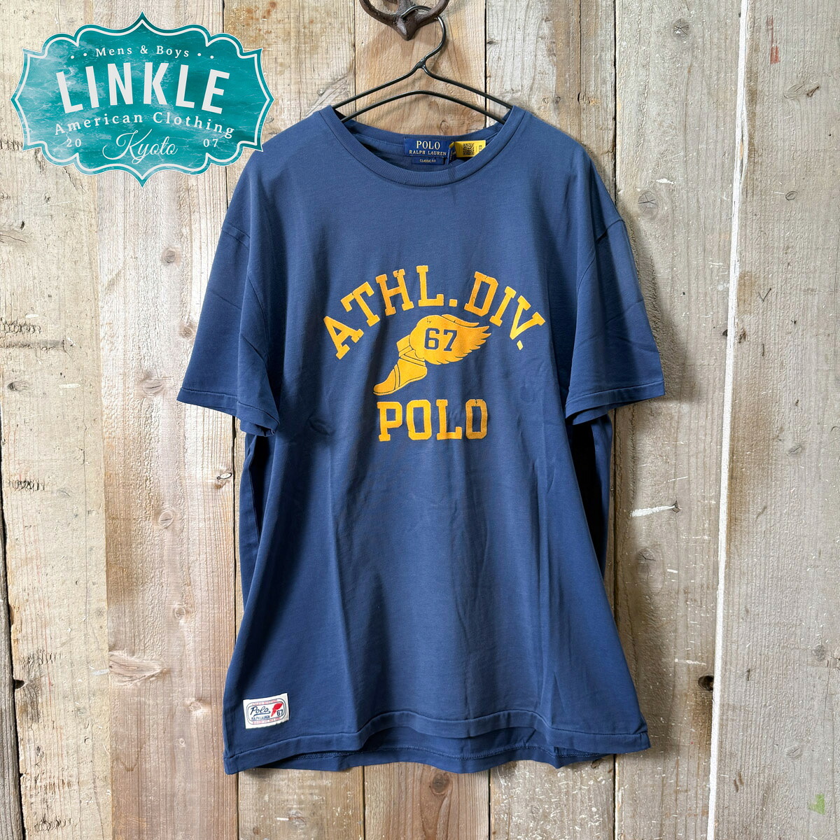 【SUMMERセール】Polo Ralph Lauren(ポロ ラルフローレン)【 フットウィング 】 フロッキー プリント Ｔシャツ【 メンズ ウィングフット ビンテージ風 Pウィング 】｜リンクル京都