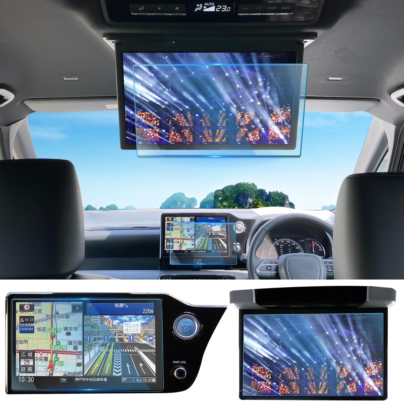 ハル　新品、未使用　90ヴォクシー、ノア用14型後席モニター Amazon.co.jp: LANTU トヨタノア ヴォクシー 90系 用 【ナビ+後席