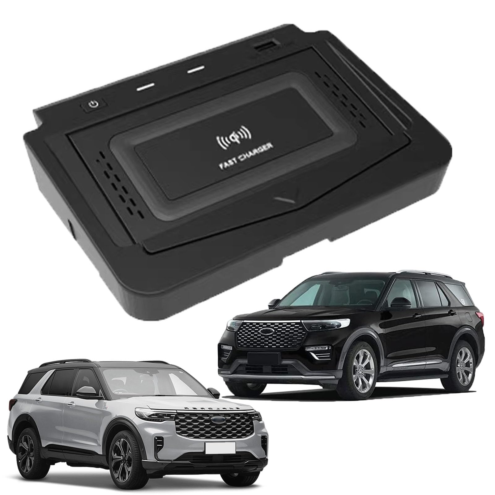 ワイヤレス車の充電器 フォードエクスプローラーリミテッド/プラチナム/STライン/XLT/ベーススポーツ2020-2023年全モデル用デュアルエアチャンネル冷却システムとUSBポート付き｜Linkselectshop