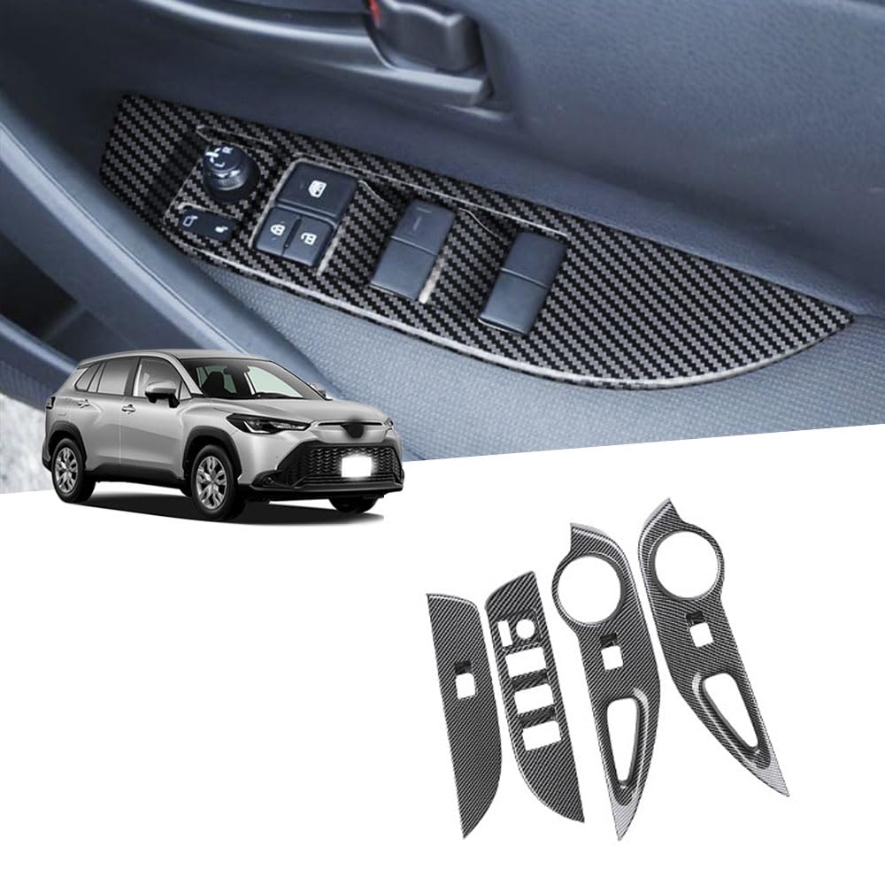 カローラクロス (Corolla Cross) ZSG10 ZVG11 ZVG15 10系 カローラ クロス 専用 パーツ カスタマイズされた部品 スイッチ リフト パネル ガラス スイッチ パネル ABS 樹脂 車固有の設計 傷に強い 耐摩耗性 保護 取り付けが簡単 4PCS カローラクロス専用アクセサリー(カ 6,112円