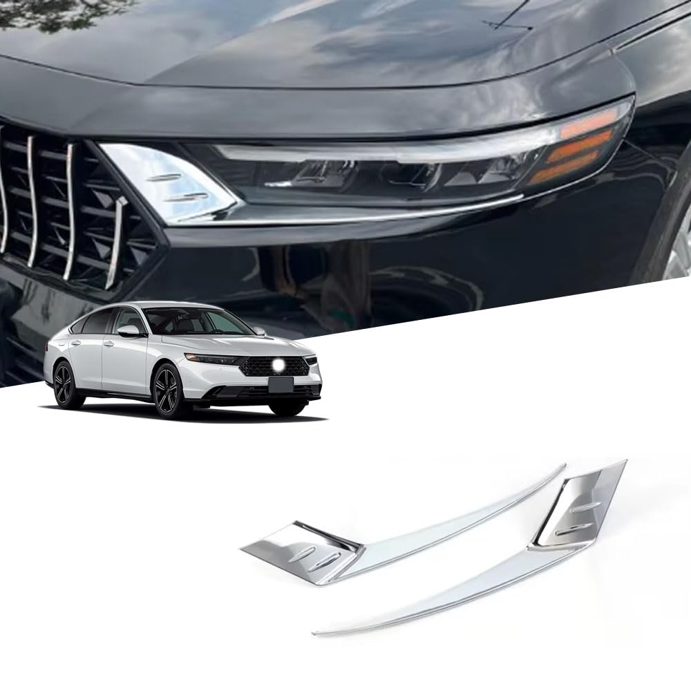 アコード CY2型 e:HEV CY2型 ACCORD 11代目 (2023年～現行) カスタムパーツ フロントフォグランプカバーデコレーション 傷防止フォグランプアイブロウブライトストリップ ABSプラスチック 車種専用設計 傷防止 耐摩耗性 取り付け簡単アコードCY2アクセサリー (銀)