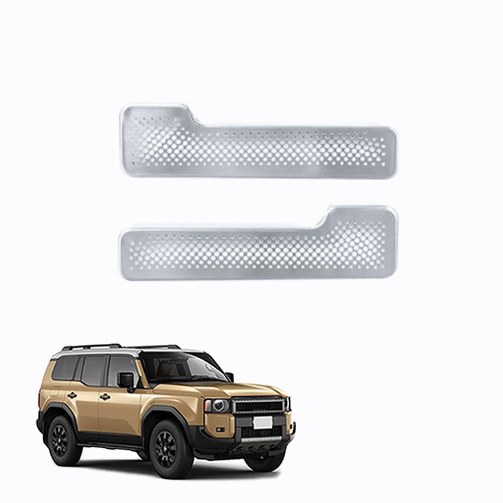 ランドクルーザー250ランクル 250 TRJ250W GDJ250W (2024年現在) シート下エアアウトレット 目詰まり防止ネット ダストカバー 化粧フレームランクル 250 アクセサリー2pcs (銀)