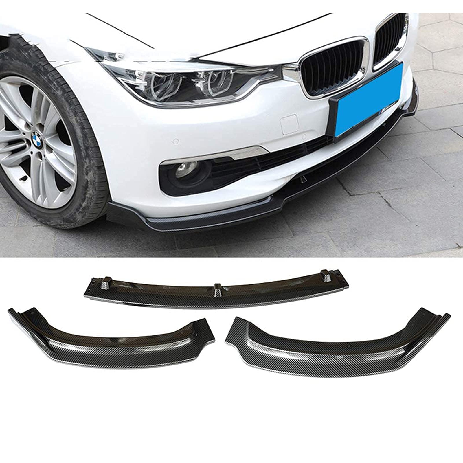 BMW 3シリーズ F30 / F35 320 2013-2019 用 スプリッター ABS フロントバンパー リップ ショベル チンスポイラー ディフューザー 標準カースタイリング カーボンファイバールック 適合