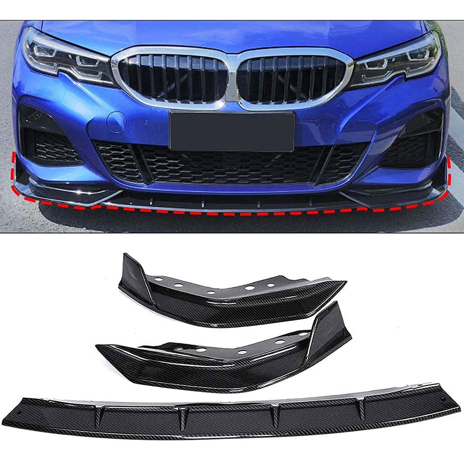 BMW 3シリーズ G20 G28 2019-2020 フロントスポイラーリップ フロントバンパースプリッター リップスポイラー スポイラーリップ ディフューザー保護 衝突防止 ボディ装飾キット