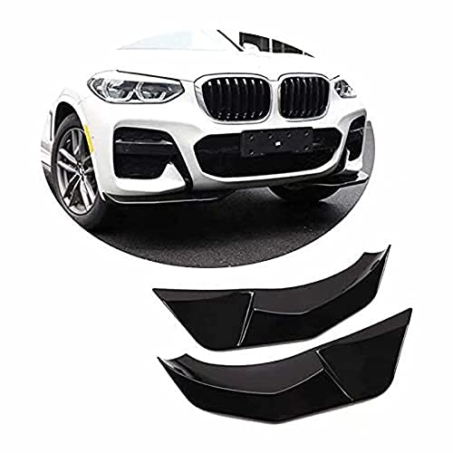 BMW X3 G01 Mスポーツ M40i 2018-2020年モデル用 フロントバンパースプリッター ハイグロスブラック ABS アッパーウィングスポイラー ウィングレット エアベント カップウィングフラップ