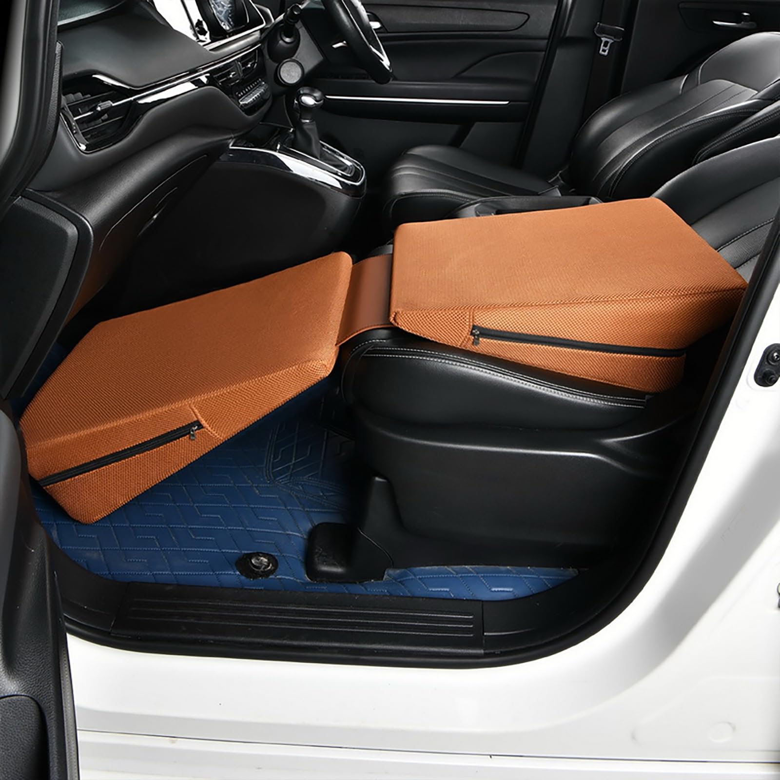 に適用レクサス?ES 6代目 ES200/ES300h/ES250/ES350 GSV60L型/AVV60L型 平成24年 - 平成30年 車中泊マット 後排座席填平クッション 前低後高設計 通気性 高反発スポンジ素材で変形しません 非膨張式折りたたみ 車用ベッドマット 取り外し可能 お手入れ簡単(黄色)