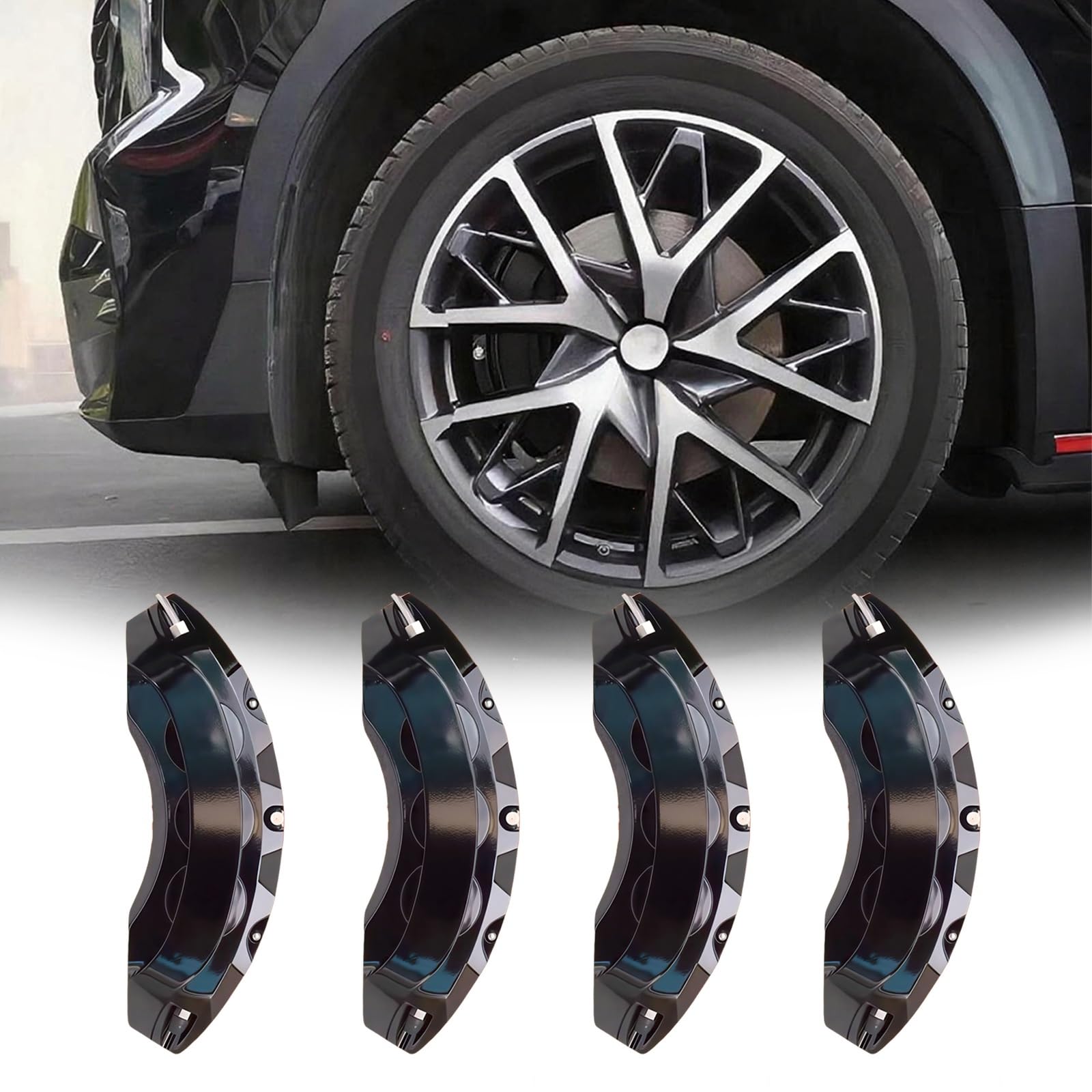 車の キャリパーカバー に適用 メルセデスベンツBクラスW247 B180 B200d 2019年6月~ 高耐久?防塵設計 アルミ合金製 フロント&リア タイヤカバー キャリパー 前輪?後輪 保護 車種専用設計 ドレスアップ 外装用 ブレーキ ４点セッ(黒)