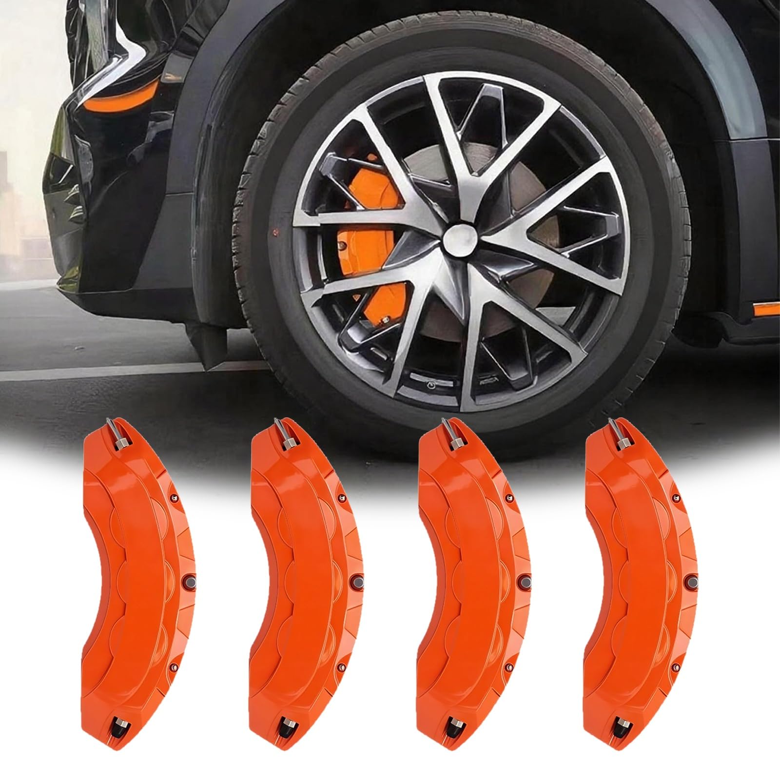 車の キャリパーカバー に適用 ホンダZR-V RZ系 2023年4月~ 高耐久?防塵設計 アルミ合金製 フロント&リア タイヤカバー キャリパー 前輪?後輪 保護 車種専用設計 ドレスアップ 外装用 ブレーキ ４点セッ(オレンジ)