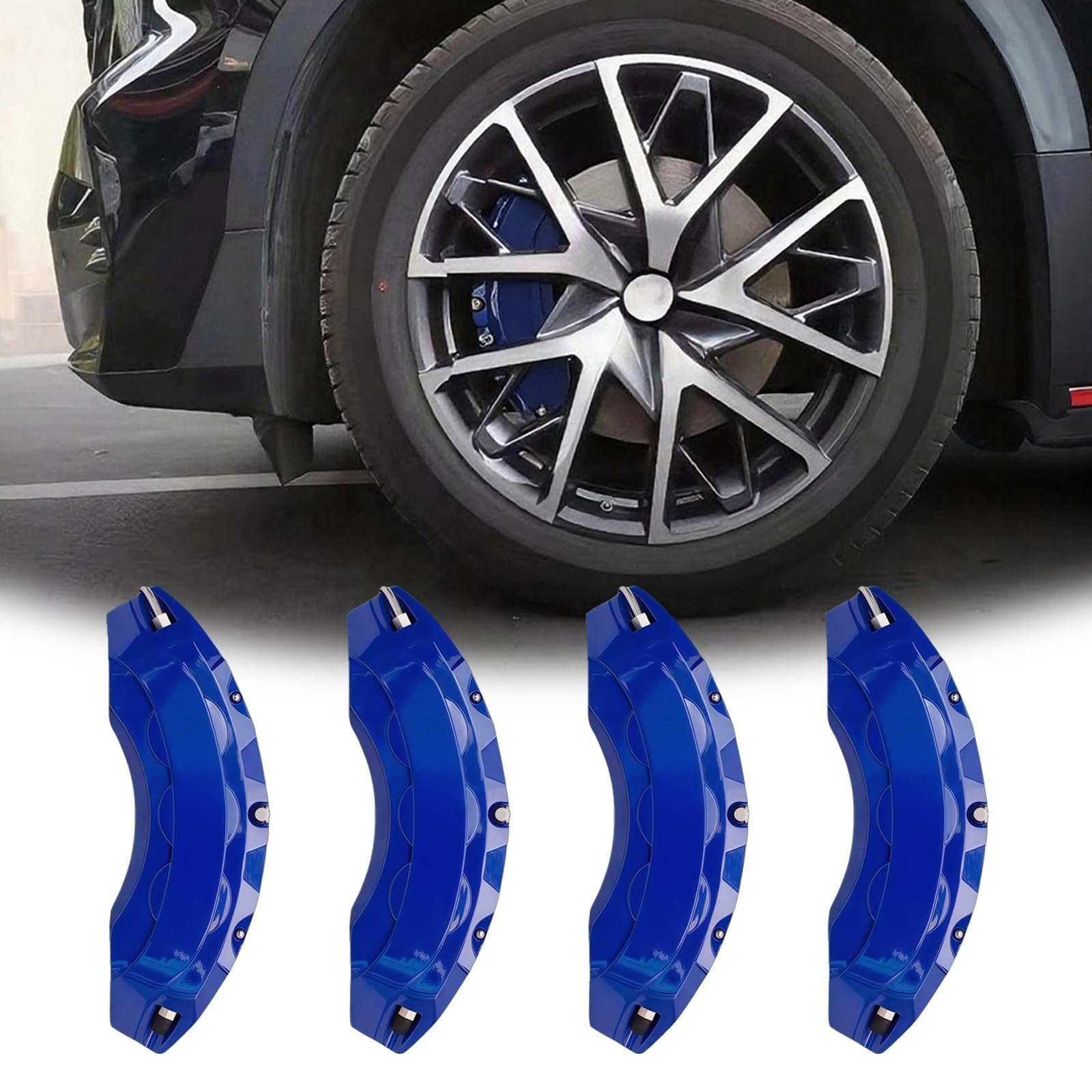 車の キャリパーカバー に適用 ホンダヴェゼル 初代 VEZEL RU1/2/3/4型 2013年12月～2021年3月 高耐久?防塵設計 アルミ合金製 フロント&リア タイヤカバー キャリパー 前輪?後輪 保護 車種専用設計 ドレスアップ 外装用 ブレーキ ４点セッ(濃紺)