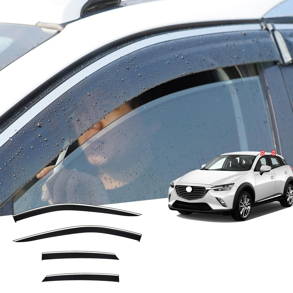 For マツダ CX-30 CX30 DK系 高級サイドドアサンバイザーサイドウィンドウサンバイザークロームトリム付きレインシールドウィンドウインテリアエプリウスアクセサリー｜Linkselectshop