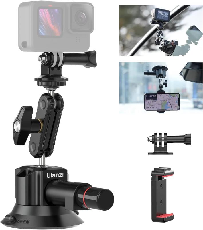 吸盤マウント 車載マウント DJI カメラ用 360°回転 アルミ合金製
