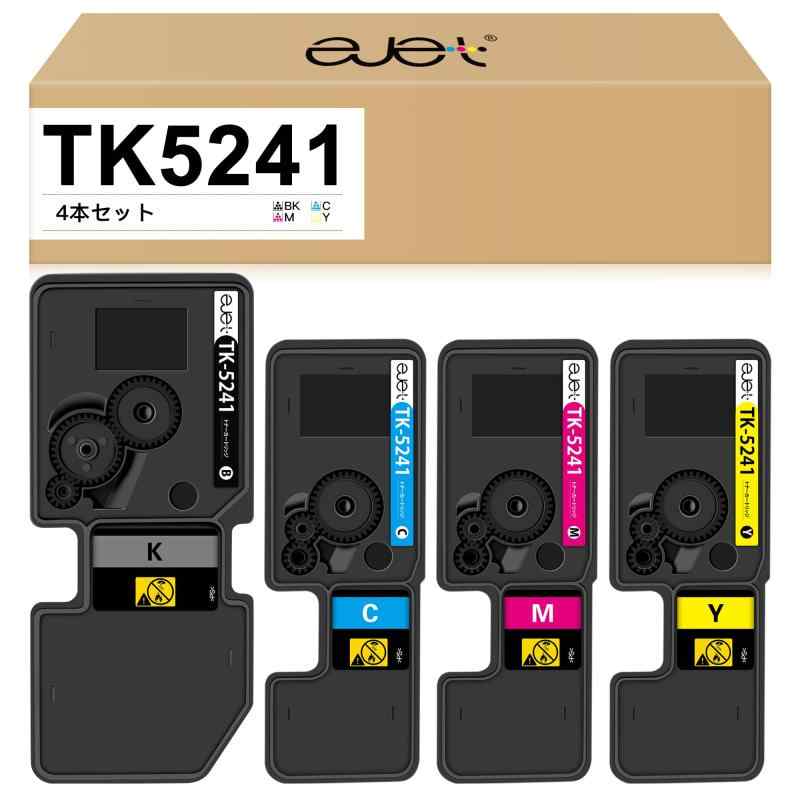 互換トナーカートリッジ 京セラ (Kyocera)用 トナー 5241 TK5241 TK-5241 4色セット ブラック(TK-5241K)約4,000ページ/カラー(TK-5241C / TK-5241M / TK-5241Y)約3,000ページ印
