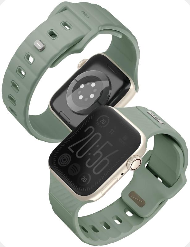 UNIQ Apple Watch ダンス楽隊 42粍 41粍 40粍 Series 11 / SE3 / 10 / 9 / 8 / 7 / SE2 / SE / 6 / 5 / 4 相応う 天然ゴム 運動競技ダンス楽隊 アップルウォッチ STRIDE