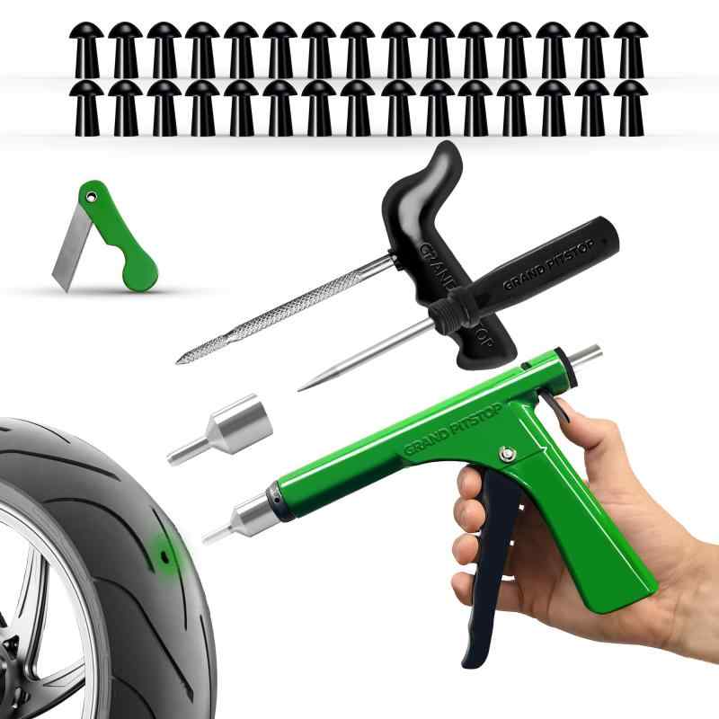 36 Pcs Tubeless Tire Gun Puncture Repair Kit with Mushroom Plug for Tyre Punctures and Flats on Cars, Motorcycles, ATV, Trucks