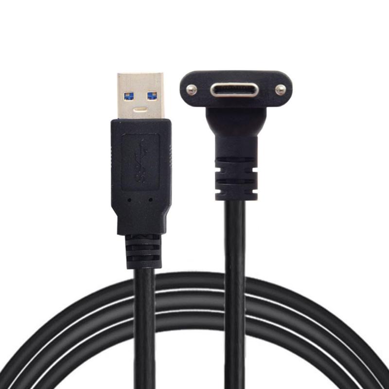 CY 90度上下傾斜角度型ねじ釘鍵を掛けるUSB-CからUSB 3.0知見5 Gbps有線テレビVRカメラノートパソコン用C印字機 Black Up Down Angled-Black USB-C to USB-C 5Gbps-Black USB-C to USB-C 10Gbps