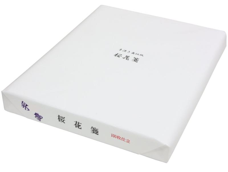 弘梅堂 表意文字画仙紙 条幅紙 手漉き 桜花箋 100枚 半切 （35×136糎）手漉きならではの手書きを愉しむ、本格漢字表意文字用画仙紙 清書用 細工物用 臨書用