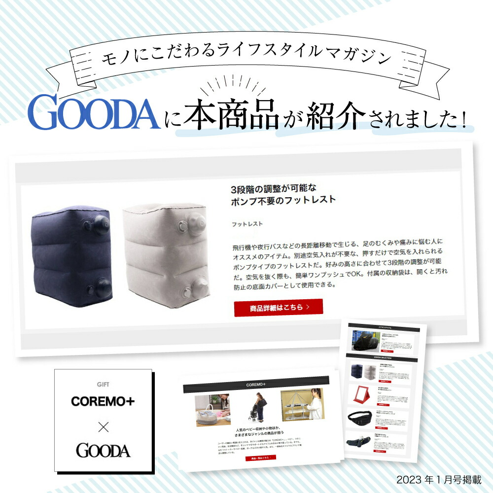 フットレスト 飛行機 車 オフィス 機内 エアー 足置き 新幹線 足置き台 旅行 便利グッズ リラックス デスク エアークッション 足枕 エアポンプ  説明書付き 送料無料 旅行用品