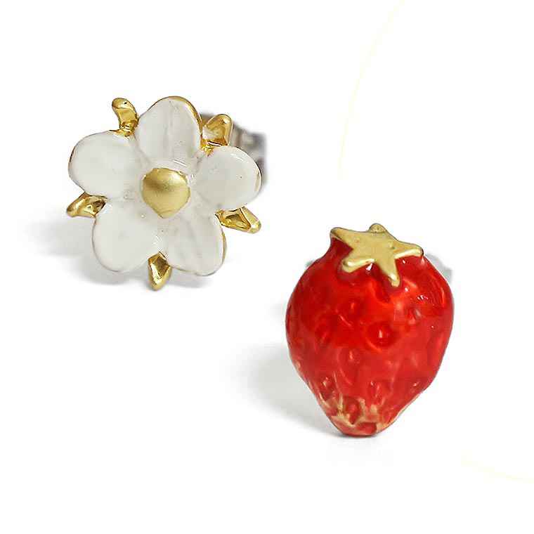 【ALDO】揺れるイチゴ&お花&はち☆Sosweet☆スタッズピアス psbs400.jpg