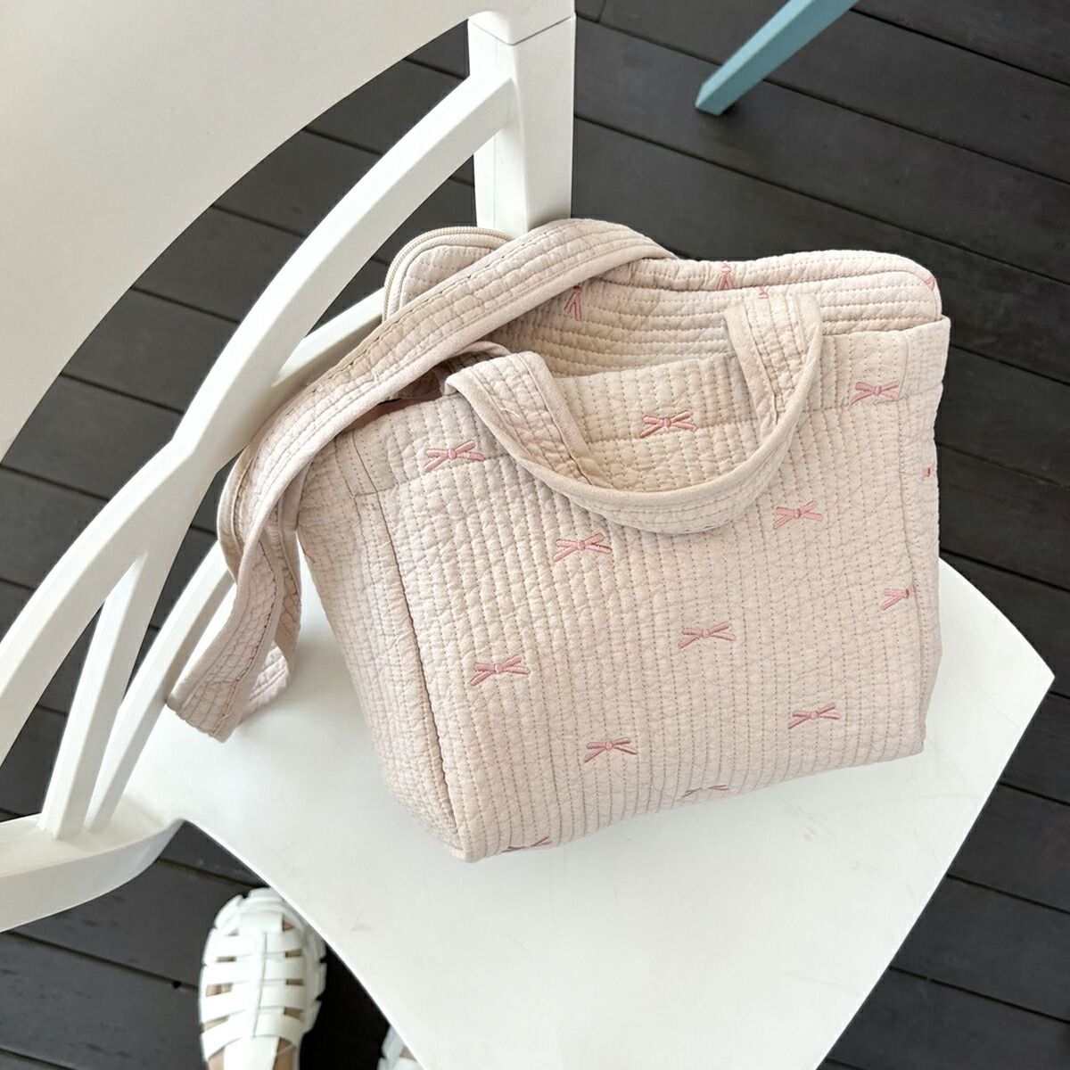 出産の為配送停止しています♡チュール付きヌビマザーズバッグ 出産の為配送停止しています様専用♡チュール付きヌビマザーズ