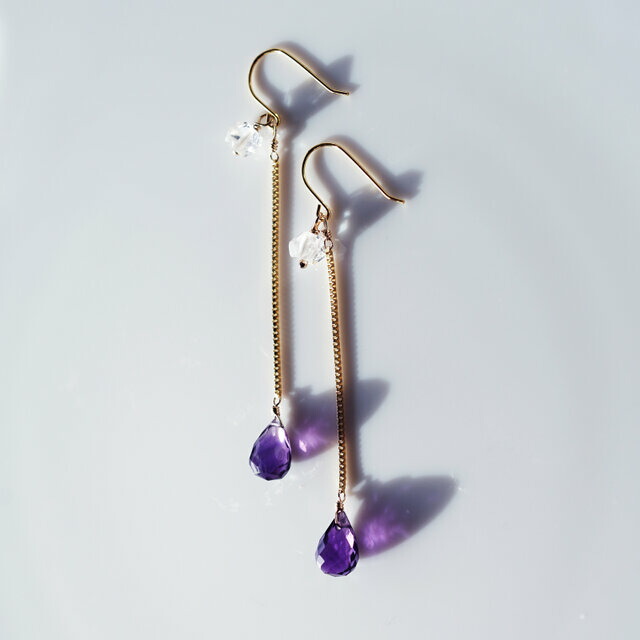 楽天市場】14KGFバイカラータンザナイトとハーキマーダイヤモンドの