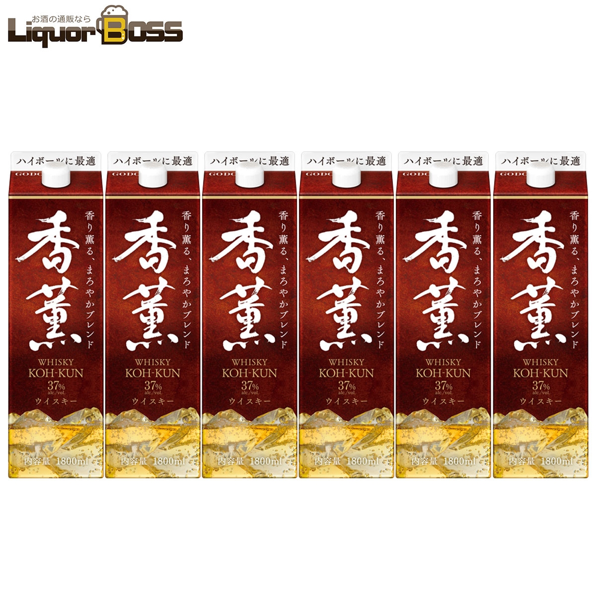 4/14 20:00～4/17 9:59までP3倍 【送料無料】 合同酒精 ウィスキー 香薫 KOH-KUN 37度 1800ml 1.8L×6本/1ケース 【一部地域送料無料対象外】