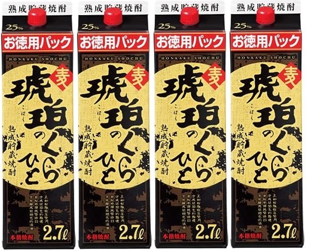 【モバイルユーザー限定先着最大3900円OFF】【送料無料】 若松酒造 琥珀の蔵人 25度 2700ml 2.7L×1ケース/4本 【北海道・東北・四国・九州・沖縄県は必ず送料がかかります】