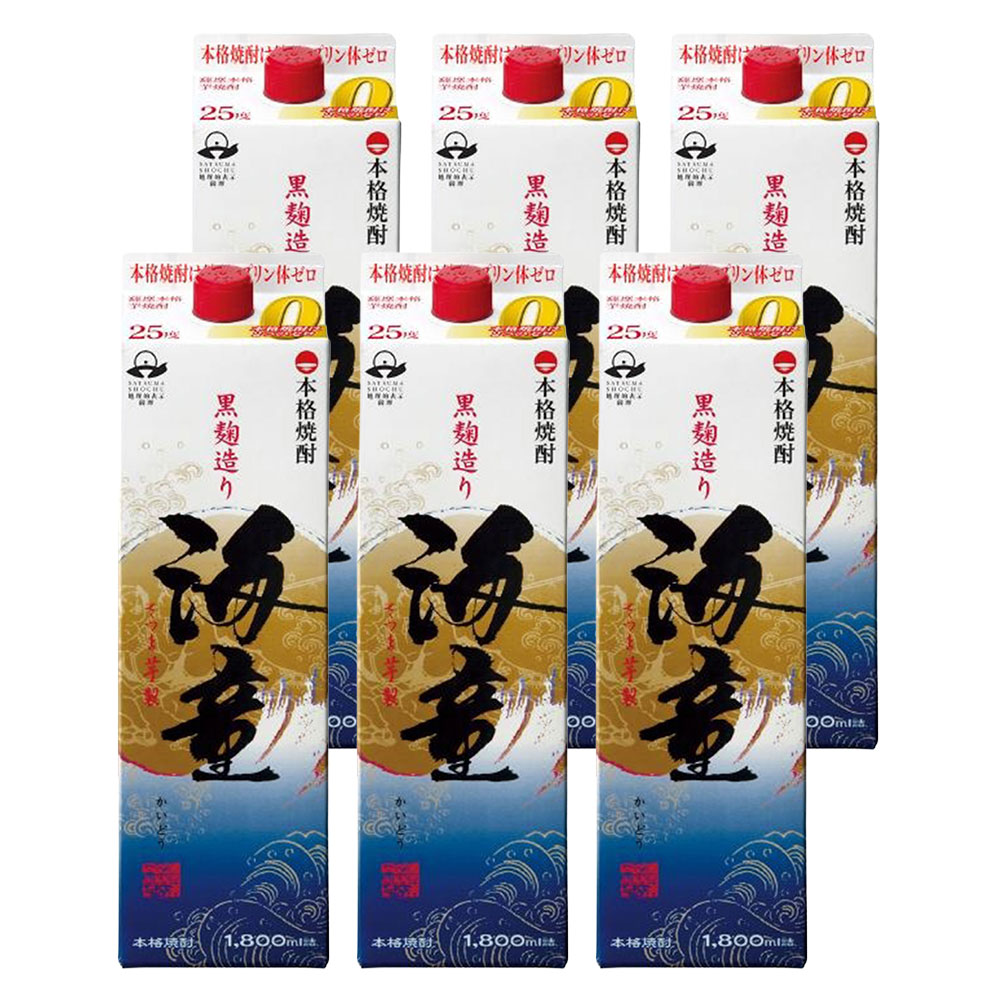 【最強配送】【送料無料】 濱田酒造 傳藏院蔵 芋焼酎 海童 黒麹 芋 25度 パック 1800ml 1.8L×6本 【北海道・沖縄県・東北・四国・九州地方は必ず送料が掛かります。】 6,335円