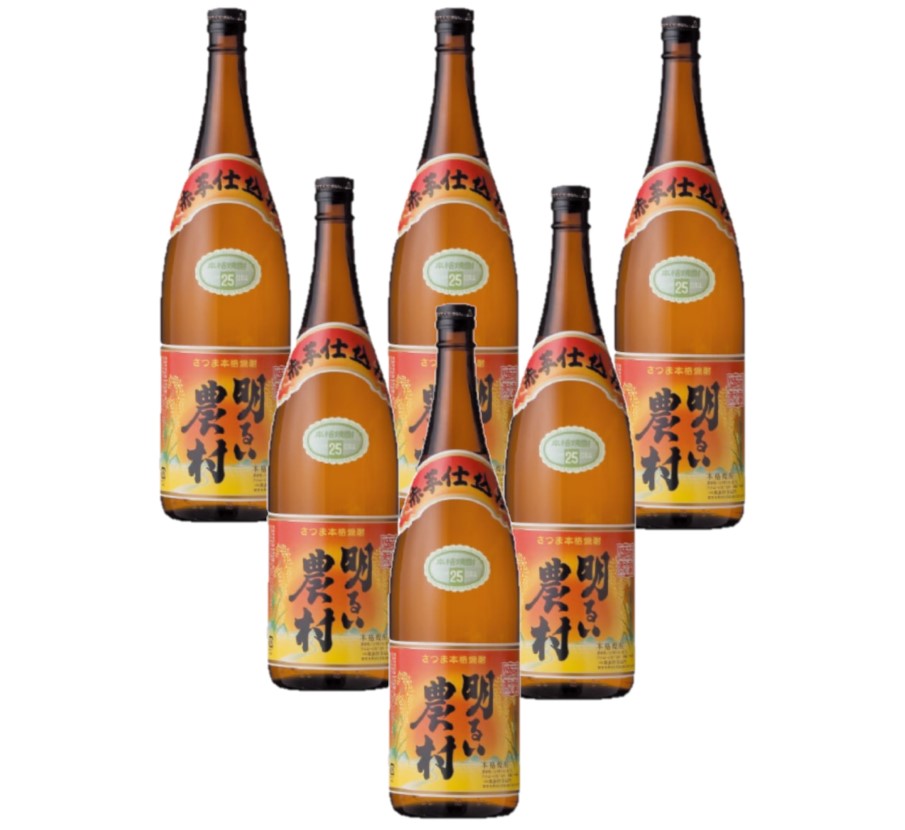 【送料無料】 霧島町蒸留所 赤芋仕込み 明るい農村 25度 1.8L 1800ml×6本 【北海道・沖縄県・東北・四国・九州地方は必ず送料がかかります】
