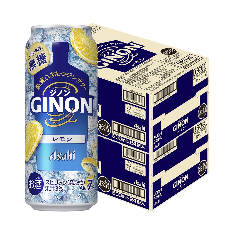 1) アサヒGINON ジノン 無糖 レモン 1.8Lペット×6本入り 40％ アサヒ（asahi） 送料無料 アサヒGINON ジノン 無糖 レモン 1.8Lペット