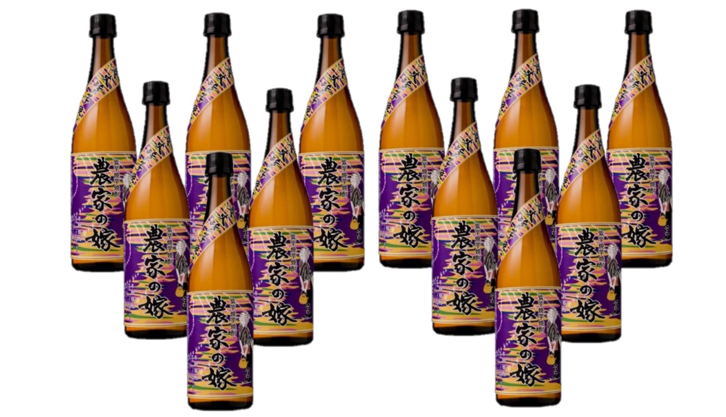 【送料無料】 霧島町蒸留所 紫芋焼き芋焼酎 農家の嫁 25度 720ml×12本 【北海道・東北・四国・九州地方は別途送料がかかります】