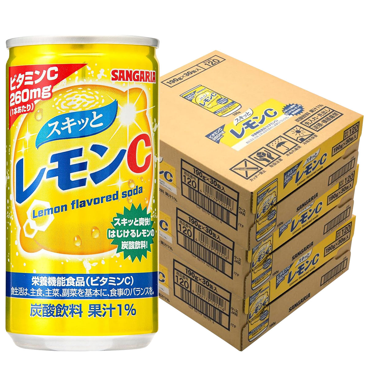 サンガリア⭐︎ サンガリア 伊賀の天然水強炭酸水 レモン ( 1000ml*12本入