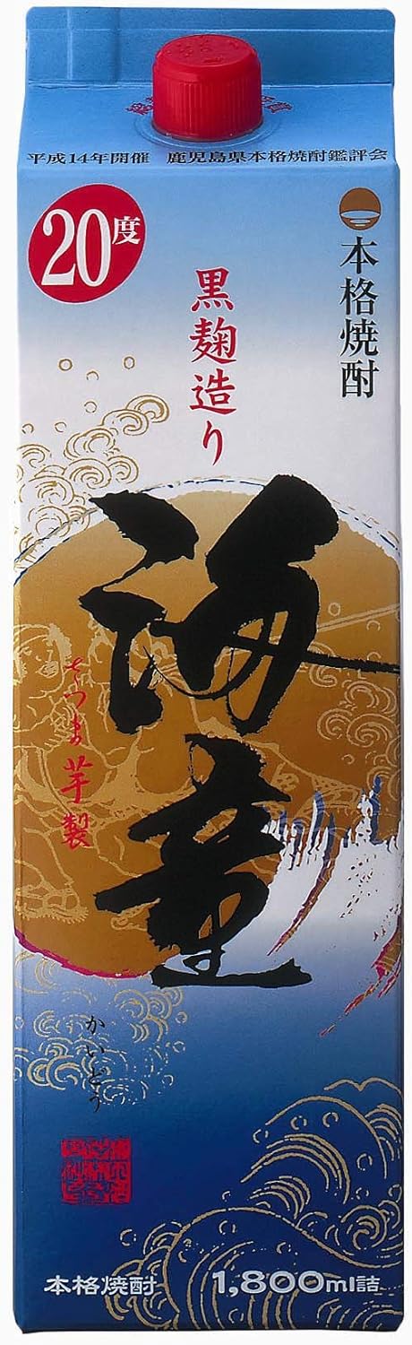 【送料無料】 濱田酒造 傳藏院蔵 芋焼酎 海童 黒麹 20度 パック 1800ml 1.8L×6本 【本州(一部地域を除く)は送料無料】