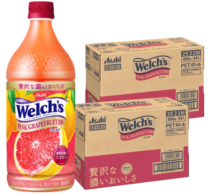 【送料無料】 アサヒ飲料 Welch's ウェルチ ピンクグレープフルーツ100 800ml×2ケース/16本 グレープフルーツ GF ジュース