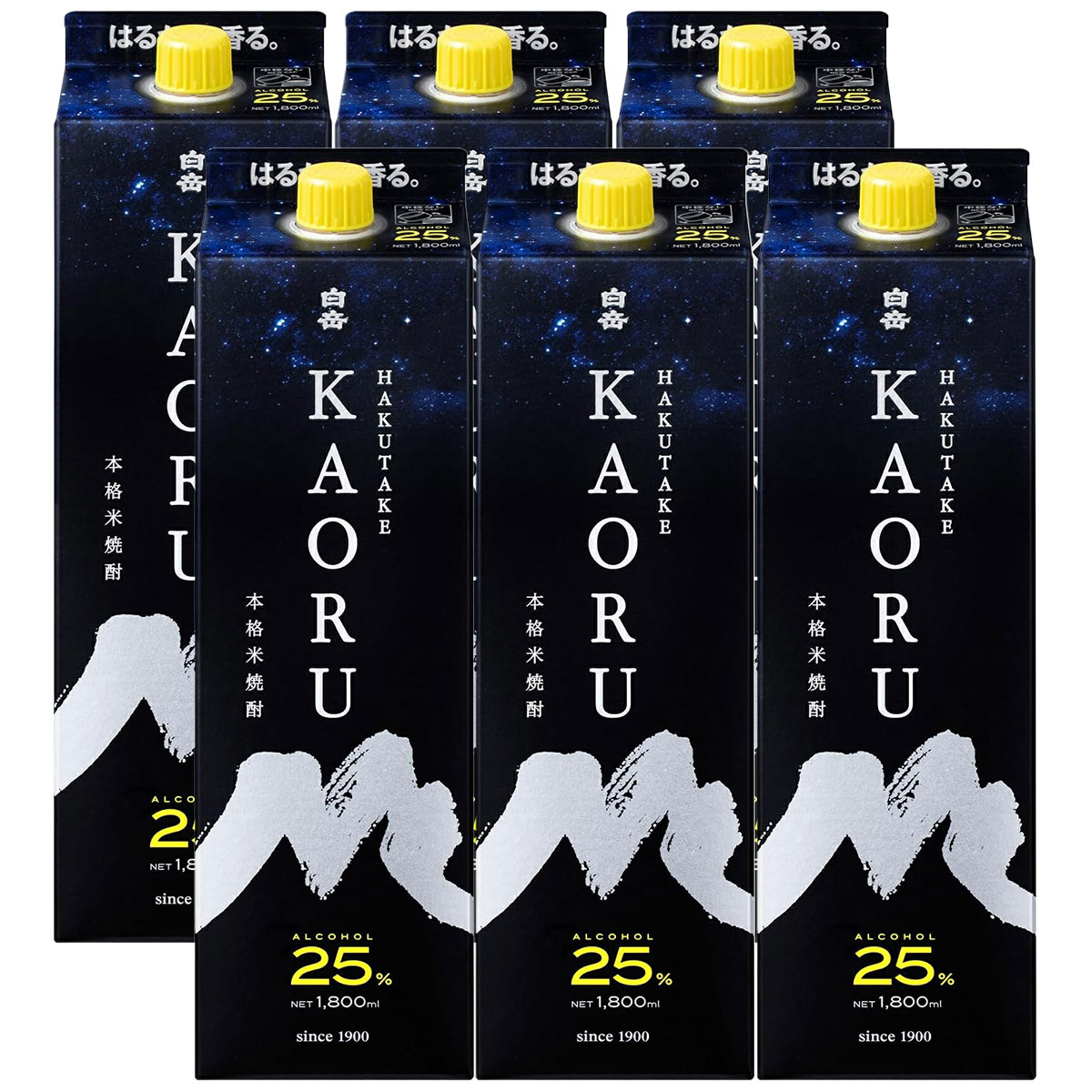 【モバイルユーザー限定先着最大3900円OFF】【送料無料】 高橋酒造 米焼酎 白岳 KAORU パック 25度 1800ml 1.8L×1ケース/6本 【本州(一部地域を除く)は送料無料】
