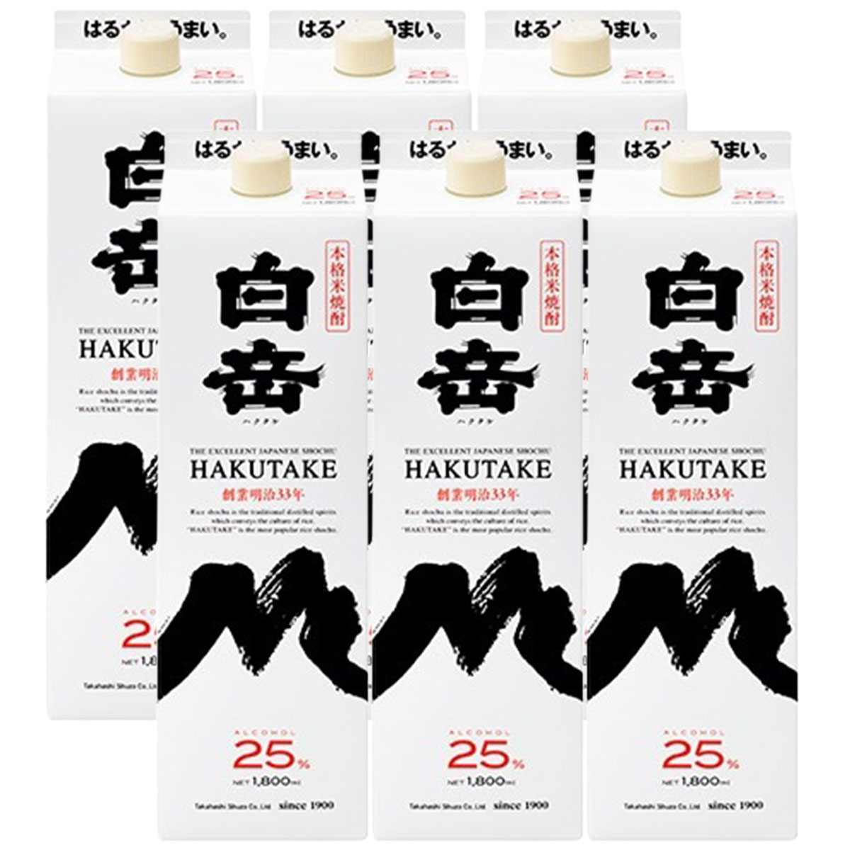 楽天市場】白岳 25度 1800mlパック 6本セット 米焼酎 高橋酒造 熊本県