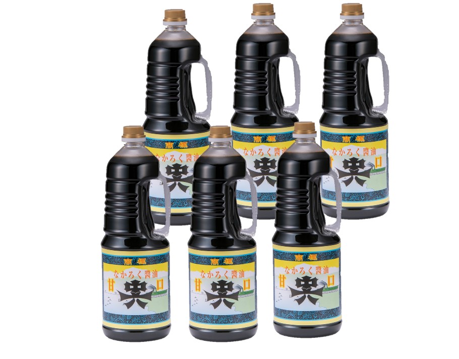 【送料無料】<br>富山県 中六醸造元 甘口醤油 ペット 1800ml 1.8L×1ケース/6本<br> 新湊 魚に合う醤油 なかろく