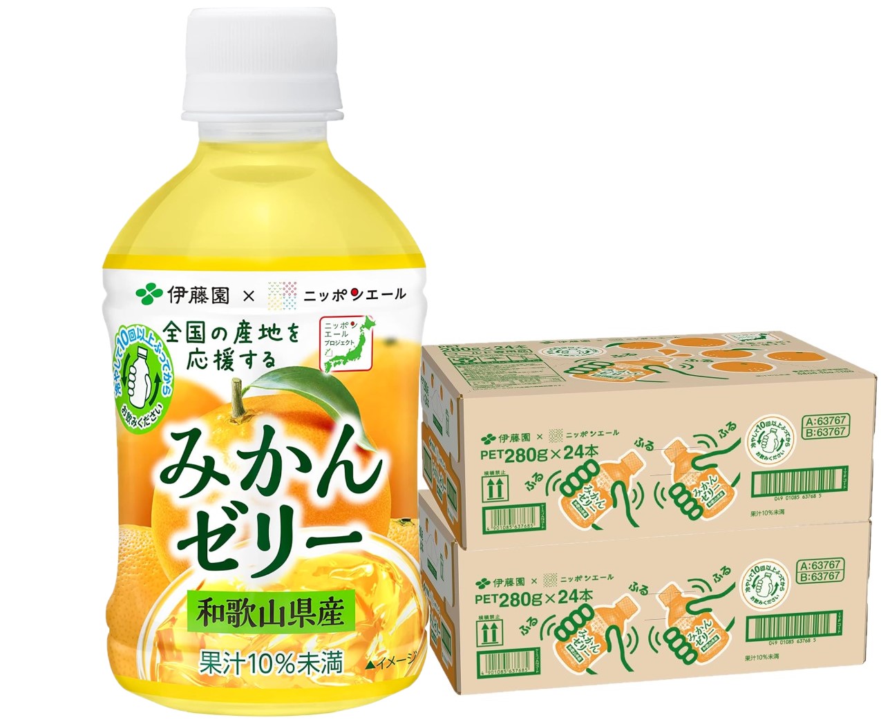 【送料無料】伊藤園 ニッポンエール和歌山県産みかんゼリー PET 280g×2ケース/48本
