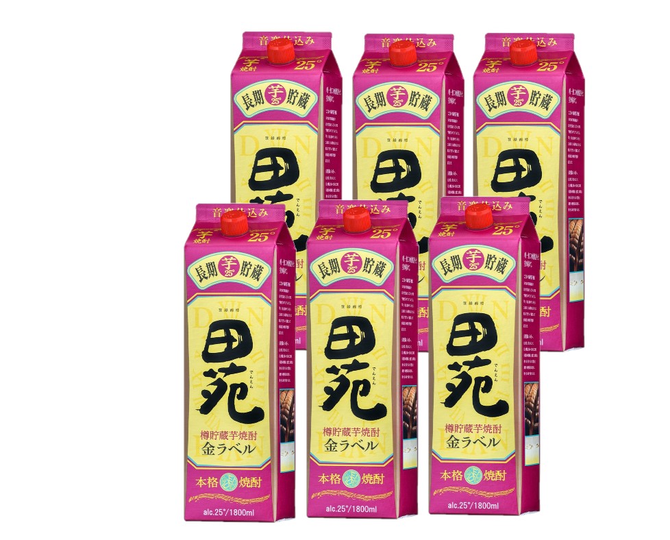 【送料無料】 田苑酒造 芋焼酎 田苑 芋 金ラベル 25度 1800ml 1.8L×1ケース/6本 【北海道・沖縄県・東北・四国・九州地方は必ず送料がかかります】