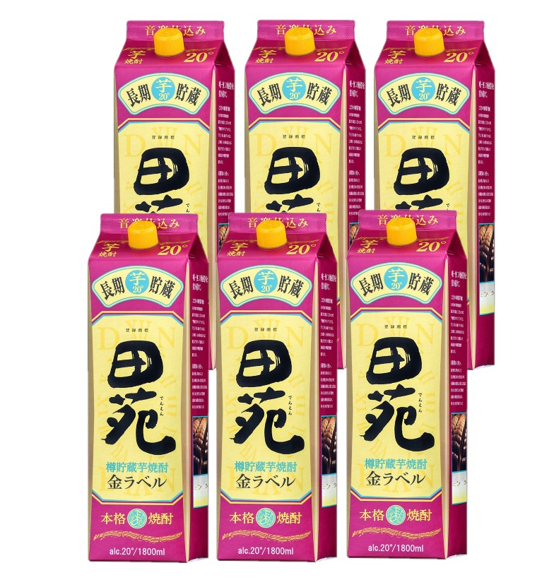 【送料無料】 田苑酒造 芋焼酎 田苑 芋 金ラベル 20度 1800ml 1.8L×1ケース/6本 【北海道・沖縄県・東北・四国・九州地方は必ず送料がかかります】
