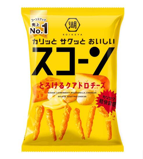 【送料無料】 湖池屋 スコーン とろけるクアトロチーズ 73g×36個/3ケース 4,480円