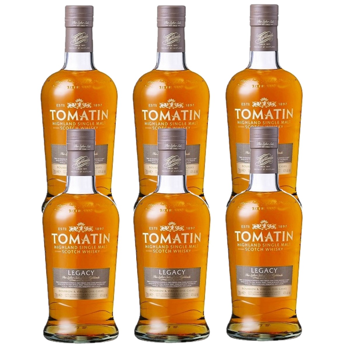 【送料無料】 TOMATIN トマーティン レガシー 43度 700ml×1ケース/6本 ウイスキー イギリス シングルモルト スコッチウイスキー 【北海道・沖縄県・東北・四国・九州地方は必ず送料がかかります】