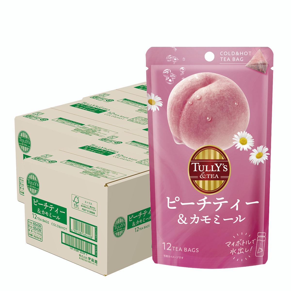 【モバイルユーザー限定先着最大3900円OFF】【送料無料】 伊藤園 TULLY’S &TEA ピーチティー&カモミール 36g(12袋)×40個 紅茶 ティーバック 水出し お湯だし