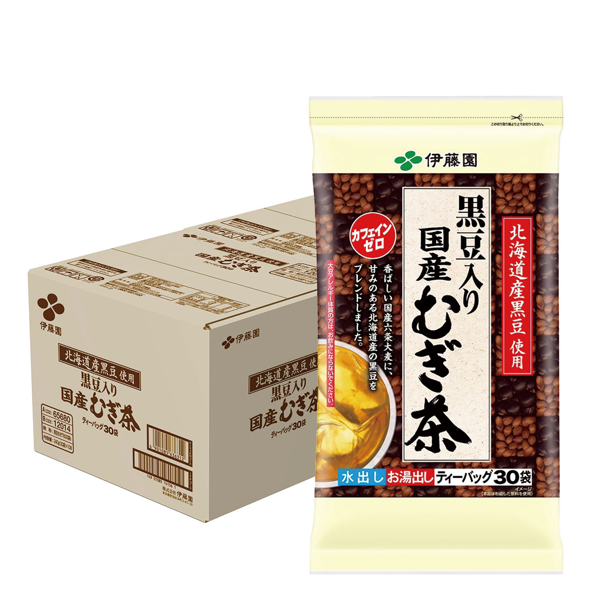 【モバイルユーザー限定先着最大3900円OFF】【送料無料】 伊藤園 黒豆入り国産むぎ茶ティーバッグ 30袋×2ケース(20個) 5,395円